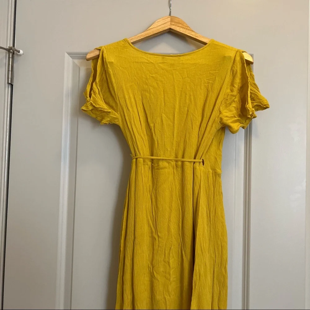 Lulu’s Yellow Wrap Maxi‎ Dress
